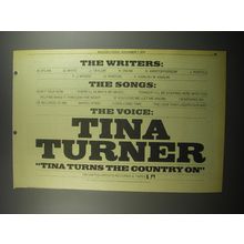 1974 Tina Turner Tina Turns the Country On Album Advertisement