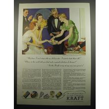 1933 Kraft Cheese Ad - My dear, I can't stop with my old favorite