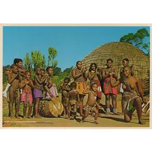Valley Of A Thousand Hills Natal Chanting Zulus African Postcard