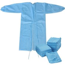 Blue Disposable Isolation Gown 45 inches Long. Pack of 30 PPE Gowns Disposabl...