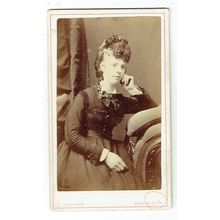 Victorian cdv photo young woman seated Manchester photographer