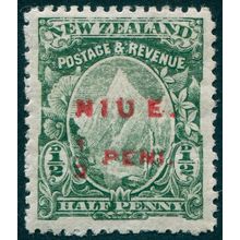 Niue 1902 ½d green Spaced 'U' & 'E' Perf 14 SG3a unused