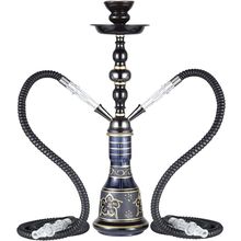 20" Hookah Set - 2 Hose Premium Shisha Hookah Kit with Glass Vase, Ceramic Bowl