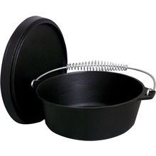 King Kooker 16 Qt. Seasoned Cast Iron Dutch Oven with Cast Iron Lid, Black (CI16