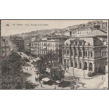 Place Bresson et le Théâtre, Alger, c.1930s - CPSM CAP65