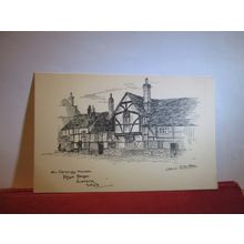 15th C. COTTAGE HIGH ST, LACOCK, WILTS. unused postcard pencil Alice C. Butler =
