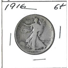 1916 US Silver Walking Liberty Half Dollar G/VG