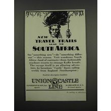 1929 Union Castle Line Ad - To South Africa