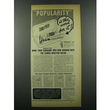 1939 Schick Injector Razor Ad - Popularity