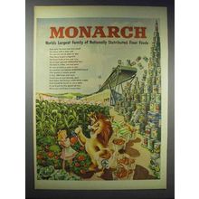 1948 Monarch Foods Ad - World's Largest Family