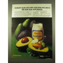 1975 Kraft Mayonnaise Ad - Avocado Fruit Medley