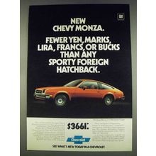 1978 Chevy Monza 2+2 Hatchback Coupe Ad - Fewer Yen