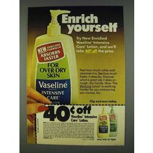 1978 Vaseline Intensive Care Lotion Ad - Enrich