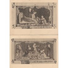Queen Marys Psalter Occupation Of The Months 2x Postcard s