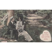 Happy The Wooing Thats Not Long Adoring Proverb Rare Old Postcard