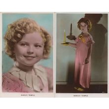Shirley Temple Child Star Holding Candlestick 2x Real Photo Postcard s