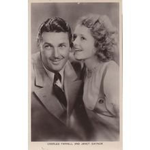 Charles Farrell & Janet Gaynor Film Partners Real Photo Postcard