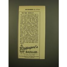 1961 Rappaport's Toy Bazaar Advertisement - We're Dolls