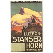 Stanserhorn Bahn in 1914 WW1 Train Railway Swiss Advertising Postcard