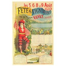 Vignerons Vevey Victorian Fete Fashion Switzerland Advertising Postcard