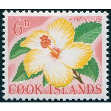 Cook Islands 1963 6d Hibiscus SG167 MNH