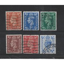 GB.1950-52 Definitive set of 6.Fine Used.Jul25