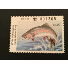 ICOLLECTZONE US North Dakota 1985 Trout Fish Stamp VF NH