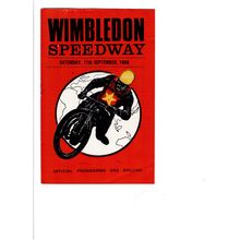 Wimbledon 1966 v Long Eaton speedway programme