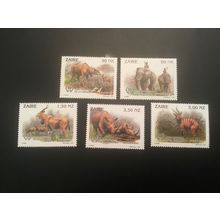ICOLLECTZONE Zaire 1403-07 VF NH Wildlife