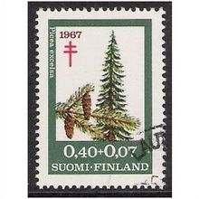 Mi 625: 40 p. + 7 p. Anti-tuberculosis Fund: Trees: Fir (Picea abies).