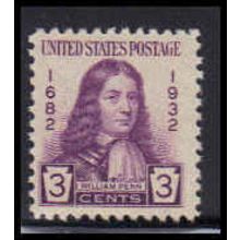 724 3c William Penn Fine MNH O3440