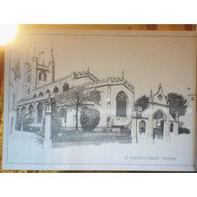ST. NICHOLAS'S CHURCH, Newbury, Berkshire postcard unused.. =