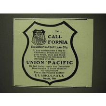 1903 Union Pacific Railroad Ad - To California