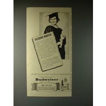 1940 Budweiser Beer Ad - Husband Wanted!