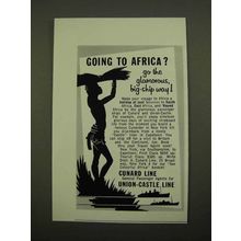 1957 Cunard Line and Union-Castle Cruise Ad - Africa