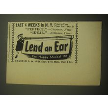 1950 Lend an Ear Musical Ad - Last 4 weeks in N.Y.