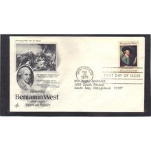 FDC Art Craft 1553 10c Benjamin West (Cachet-Typed/A) CV41809