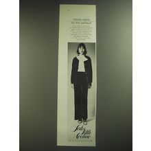 1974 Saks Fifth Avenue Pantsuit Ad - Velvet nights for the pantsuit