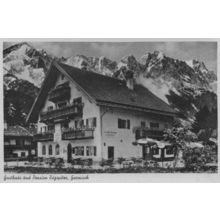 Gasthof und Pension Zugspitze Garmisch Austria Hotel Postcard