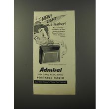 1953 Admiral Portable Radio Ad - Walt Disney's Peter Pan - Light as a Feather