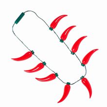 Big Bulb Red Spicy Caliente Chili Pepper String Light Up Flashing Necklace