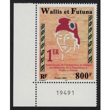 Wallis and Futuna Mediator of the Republic 800Fr Corner Control Number 2001