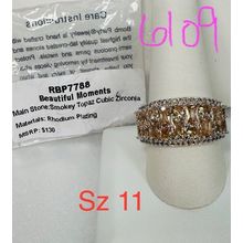 NIB Bomb Party Sz11 Revealed BP Ring RBP7788 Beautiful Moments Smokey Topaz CZ