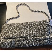 Christian Livingston Collection Handbag Black and White Tweed