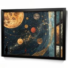 Lunar Galaxy Art Print Moon And Planets Wall Art Celestial Print Landscape Art (