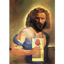 Salvador Dali - The Sacred heard of Jesus 1962 Poster Canvas Movie Film Print A0