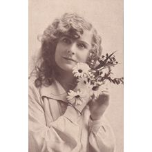 Tucks Postcard Marguerite Young Woman holding flowers 1