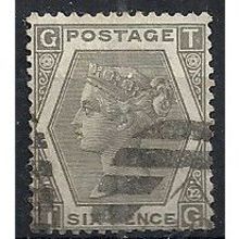 1873 SG125 6d Grey Fine Used Check Letters "TG"...
