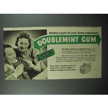 1940 Wrigley's Doublemint Gum Ad - Home Enjoyment