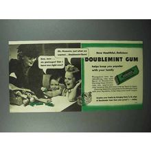 1940 Wrigley's Doublemint Gum Ad - Healthful, Delicious